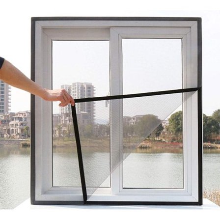 Fiberss Fönsterskärm Nätgardin, Självhäftande Fönsterskärm, Med Kant, Självhäftande, Lämplig för Flera Fönster, Lätt att Rengöra, Lättviktig