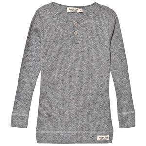 Kids - MarMar Copenhagen Gray Melange Rib T-Shirt 9 Years - Tops - 9 years - Grey
