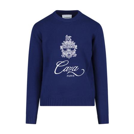 Casablanca, Round-neck Knitwear Niebieski, Mężczyzna, Rozmiar: M