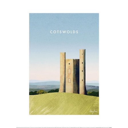 Henry Rivers Cotswolds Broadway Tower Print 40cm x 30cm Sky/Grön