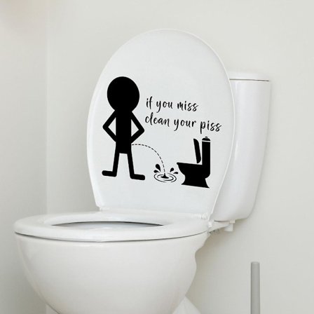 Dww-2stk Børns Tisse Slogan Stickers på engelsk, Sjovt Vægklistermærke til Toilet, Badeværelse, Køkken, PVC