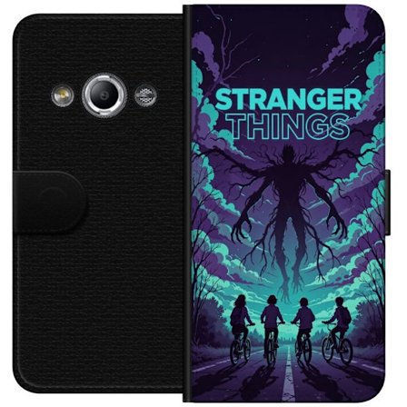 Kompatibel Tegnebogsetui til Samsung Galaxy Xcover 3 Stranger Things-inspireret fantasyillustration med mÃ ̧rkt monster, cyklende bÃ ̧rn og dramatisk 