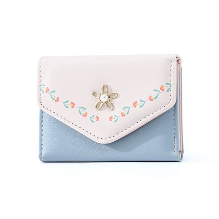 Liten veske for kvinner - kort format - i glatt og mykt syntetisk skinn