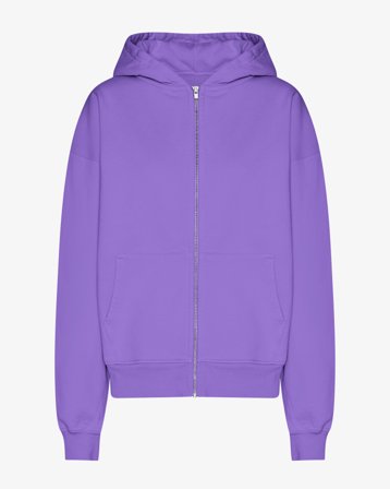 Organic Oversized Zip Hood - Ultra Violet XL