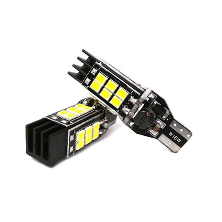 2 kpl LED-lamppu T15, W16W 12V-24V 1600lm CANBUS erittäin vahva