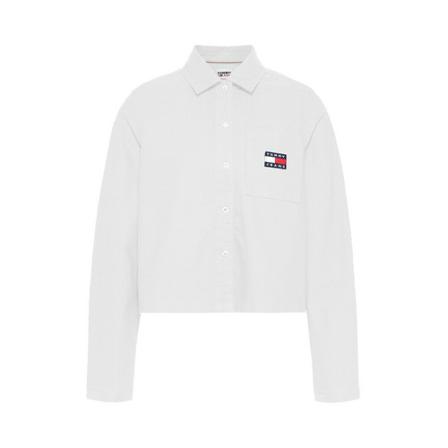 Tommy Jeans, Regular Heritage Badge Shirt Dw 0Dw 10367Ybr Wit, Dames, Maat:M