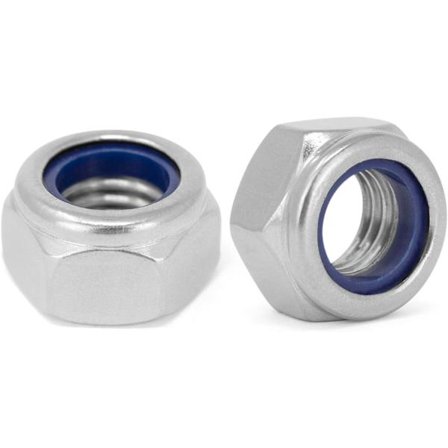 25 stk. DIN 985/ISO 10511 Sekskant Sikkerhedsmøtrikker, Standard Lav Form,