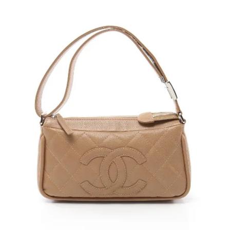Chanel Vintage Pre-owned Shoulder Väska beige, Dam Vintage Väskor, Dam, Storlek: ONE SIZE