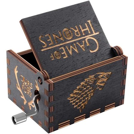 Game Of Thrones Wooden Music Box, Antique Hand-carved Wooden Hand Crank Musical Boxes Gift For Christmas Birthday