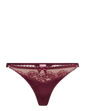 Malika String Tr Stringtrosa Underkläder Vinröd Hunkemöller