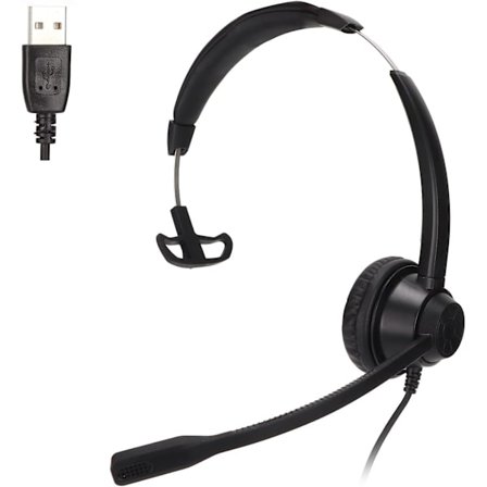 Enkelt øretelefon headset støjreducerende klar stemme USB business headset med mikrofon til virksomheder