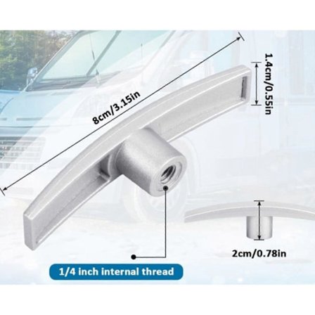 2 STK RV Spildevandsventil Håndtag T1003-6MN Erstatning for Camco Valterra Camper Dump Ventil T Håndtag Passer til 1 1/2'' og 3'' Gate Ventil