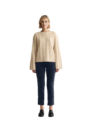 Newhouse Sammetsbyxa Rak Nora Byxor Dam Blå 40