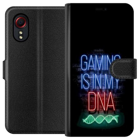 Yhteensopiva Lompakkokotelo Samsung Galaxy Xcover 5 Viktor Gyökeresin muotokuva vihreässä paidassa, jossa on leijonamotiivi ja intensiivinen vihreä tu