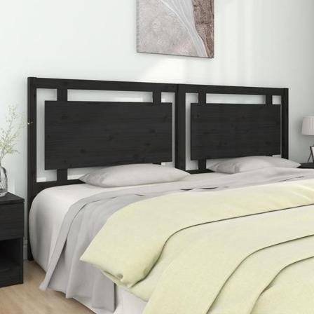 Vidaxl Sänggavel Svart 205,5x4x100 Cm Massiv Furu Svart