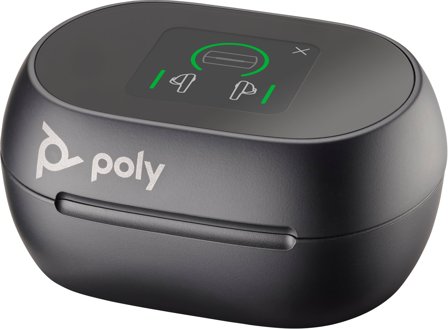 Poly Voyager Free 60+ UC Carbon Black Earbuds + BT700 USB-C-adapter + laddningsfodral med pekskärm, 197497053944