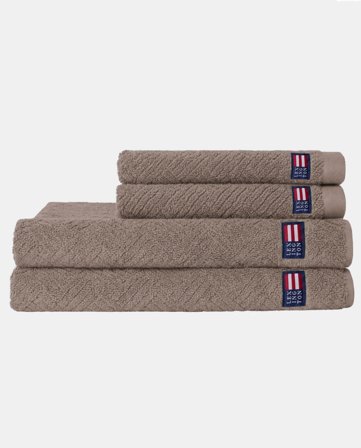 Lexington Herringbone towel chocolate