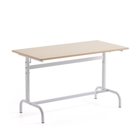 School desk 184, high pressure laminate, white/birch