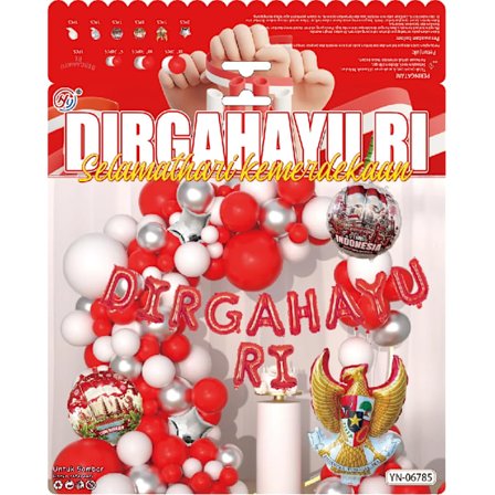 Båggirlang kit Indonesien Nationaldagsfestival latex ballong kit festdekorationstillbehör