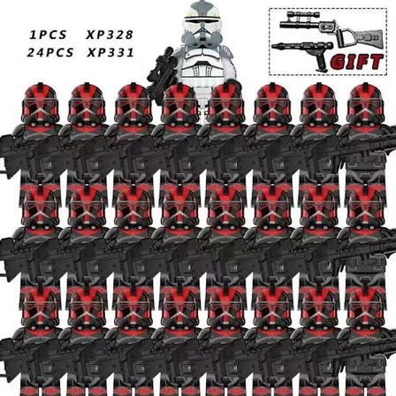 25 kpl Star Wars 322./501. legioonan mandalorialainen Sith Trooper Clone Warrior -kypäräminihahmo rakennusleluja