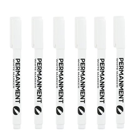 3/6 st Akrylfärg Vit Marker Vit Färgpenna för Stenmålning Keramik Glas Trä Däck Tyg Metall Canvas