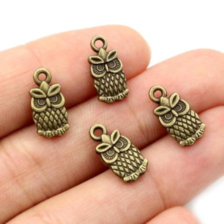 30 kpl 15x8 19x10mm hopea pronssi Pöllö Charm riipus itse tehty lisävaruste Q4-26