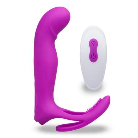 Multifunktionell vibrator med cockring Poly Violet