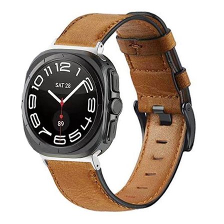 Armband i äkta Läder för Samsung Watch 7 (Ultra 47mm) - Brun