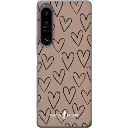 Kompatibel Mobilcover til Sony Sony Xperia 1 IV Cactus and Friends - Earthy Sketch Hearts