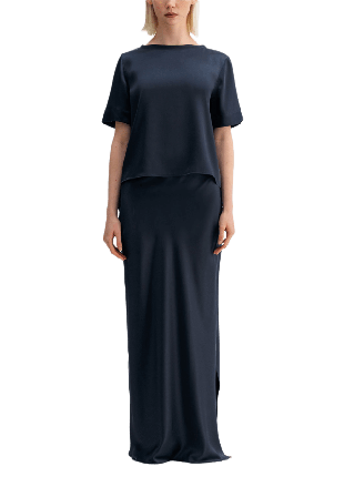 Ahlvar Gallery Lola satin tee T-shirts & toppar Dam Blå XL