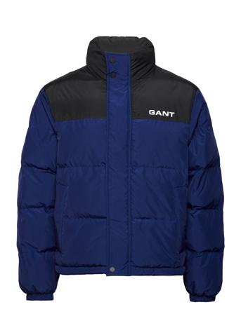 D2. Blocked Padded Jacket Fôret Jakke Blå GANT*Betinget Tilbud