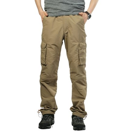 Sommar Tunna Snabbtorkande Byxor Herrar Avtagbara Tvådelade Byxor Utomhus Sport Multi-ficka Cargo Byxor Casual Långa Byxor