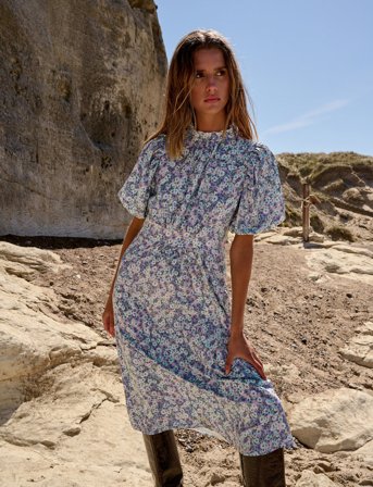 Noella Ruth Long Dress - Green - M