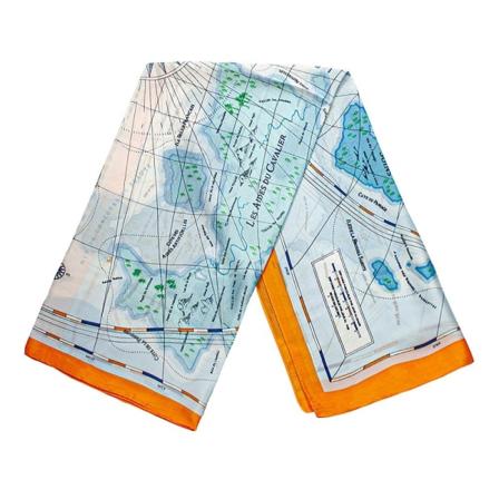 Huivi karttakuviolla - Sininen ja Oranssi, Nro. 28 Multicolor