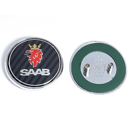 68mm 2 3 Pin Saab Bil Främre Motorhuv Emblem Baklucka Stötfångare Märke För Saab 9 3 9 5 9-3 9-5 Saab Emblem Dekal Tillbehör Yal
