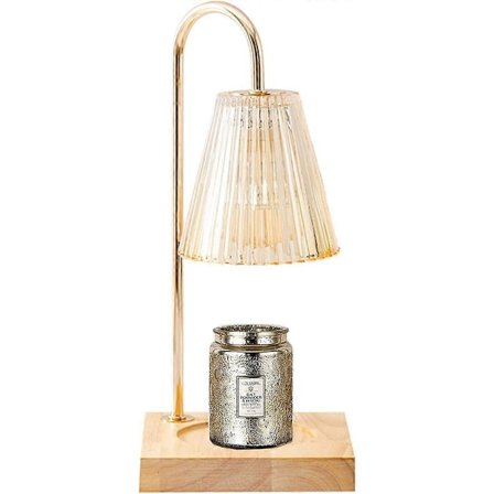 Lys Varmer LampeKompatibel med Glaslys Vintage Elektrisk Lys Lampe Dæmpbar Lys Smelter Top Smeltning til Duftende VoksHvid Marmor Base, og Ro