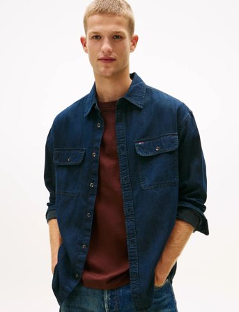 Tommy Jeans Ls Relaxed Denim Shirt Bl Bk - Navy - S