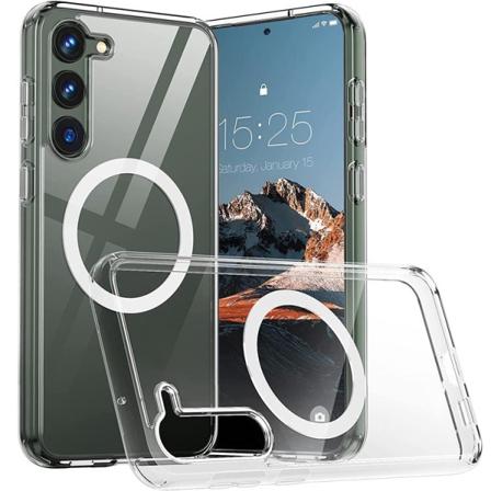 Galaxy S23 -puhelimen kuori Magsafe Shockproof Magnetic - läpinäkyvä