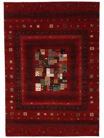 Tapis Gabbeh Loribaft 170X243 Noir/Rouge Foncé (Laine, Inde)
