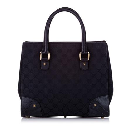 Gucci Vintage, Pre -owned GG Canvas Nailhead Handbag Zwart, Dames, Maat:ONE Size