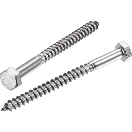 Hex Hovedskruer, 304 Rustfrit Stål M8 X 100mm Halvtråd Selvskærende Bolte Til Træskruer 10stk