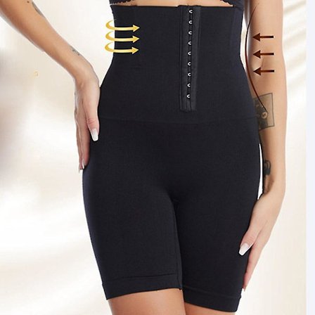 High Waist Trainer Body Shaper Shorts Kvinna Bantning Fajas Kvinnor Fast Mage Kontroll Med Krok Butt Lifter Shapewear Trosor,svart