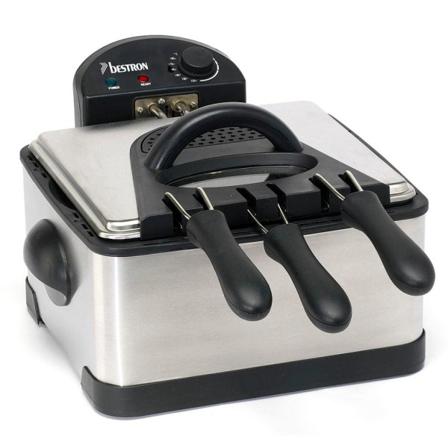 Bestron Familjefritös 2000 W 3 Frityrkorgar Df402b Silver