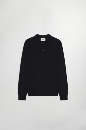 NN.07 Serge 6584 Striktrøje Herre Blå Certified Wool