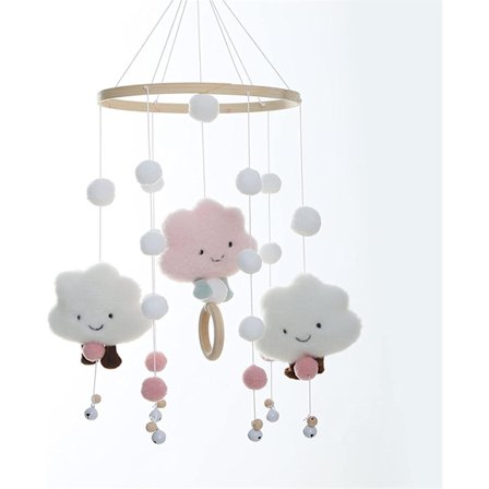 3D Sky Mobil Klokke Baby Seng Hengende Leke Mobil for Barnerom Barn Seng Dekor (Rosa) rosa