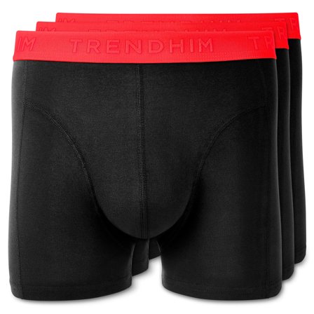 L - FlexFeel | Lot de 3 boxers noirs en coton avec ceinture élastique rouge fluo pour hommes