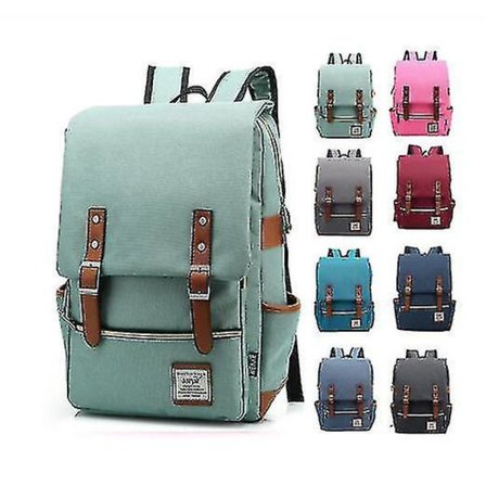 Mote Vintage Laptop Ryggsekk Dame Menn Canvas Vesker Ryggsekker