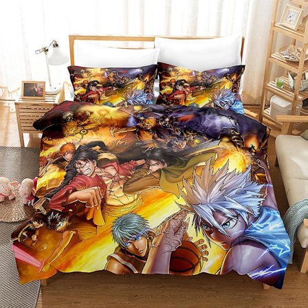 Hunter X Hunter 3D-tryckt 3-delad sängset Täcke Överdrag Kuddfodral Present Färg 3