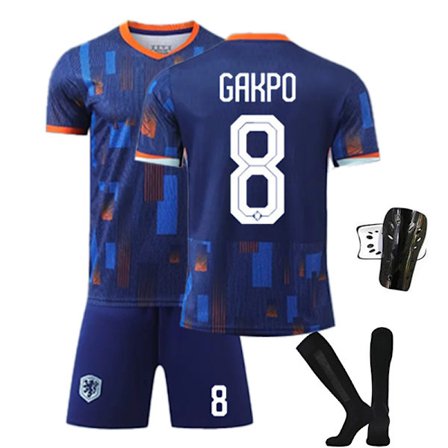 2425 Holland udebanetrøje GAKPO Fodbolddragt med sokker+Beskyttende udstyr