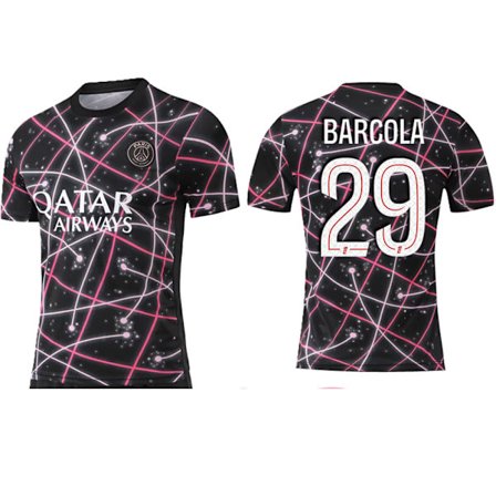 25-26 Paris Saint-Germain F.C. Rosa Special Edition NO.29 BARCOLA Träningsfotboll T-shirt S-2XL